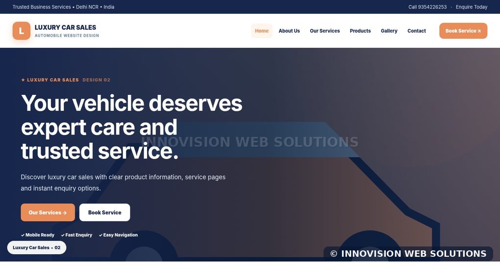 Luxury Car Sales responsive homepage design 02 for Automobile Website Design