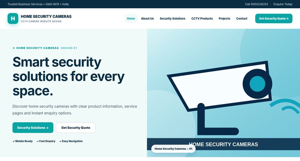CCTV Camera Website Design
