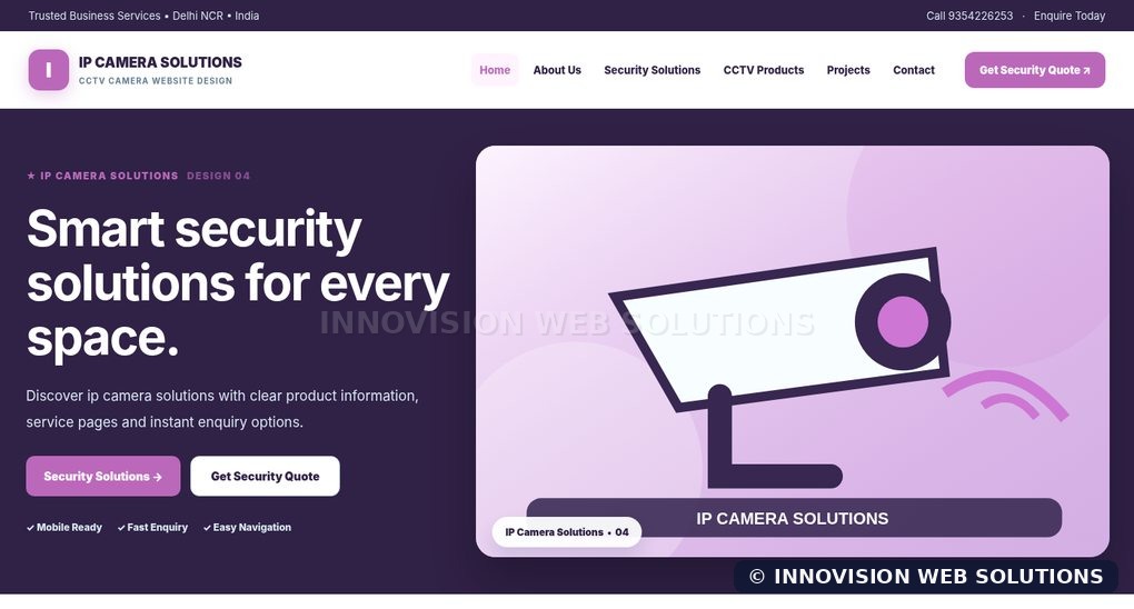 IP Camera Solutions responsive homepage design 04 for CCTV Camera Website Design