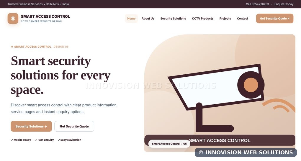 Smart Access Control responsive homepage design 05 for CCTV Camera Website Design