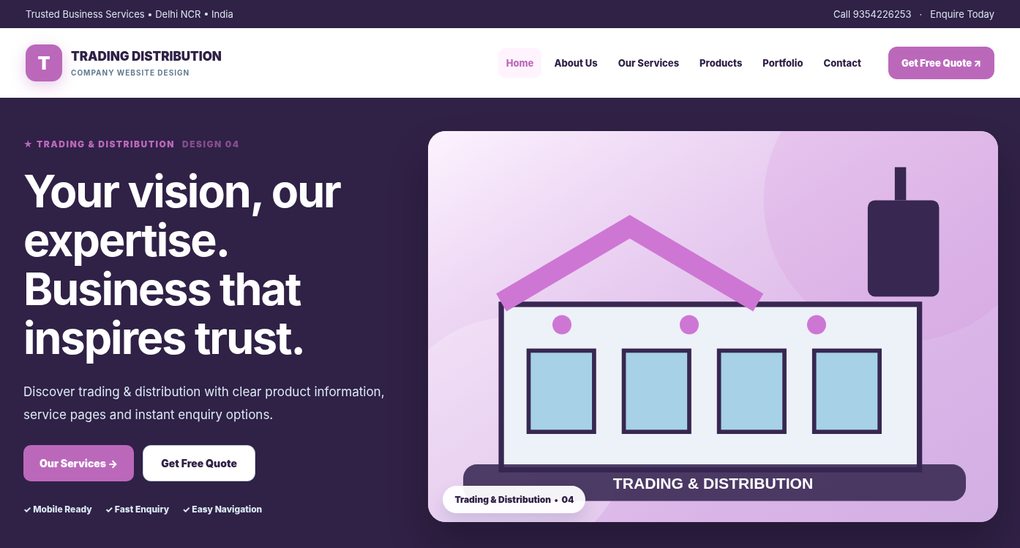 Preview screenshot of Company Website Design design 04, click to open interactive pages