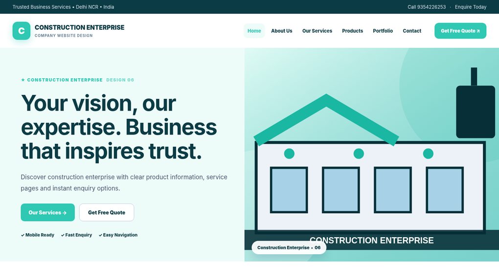 Preview screenshot of Company Website Design design 06, click to open interactive pages