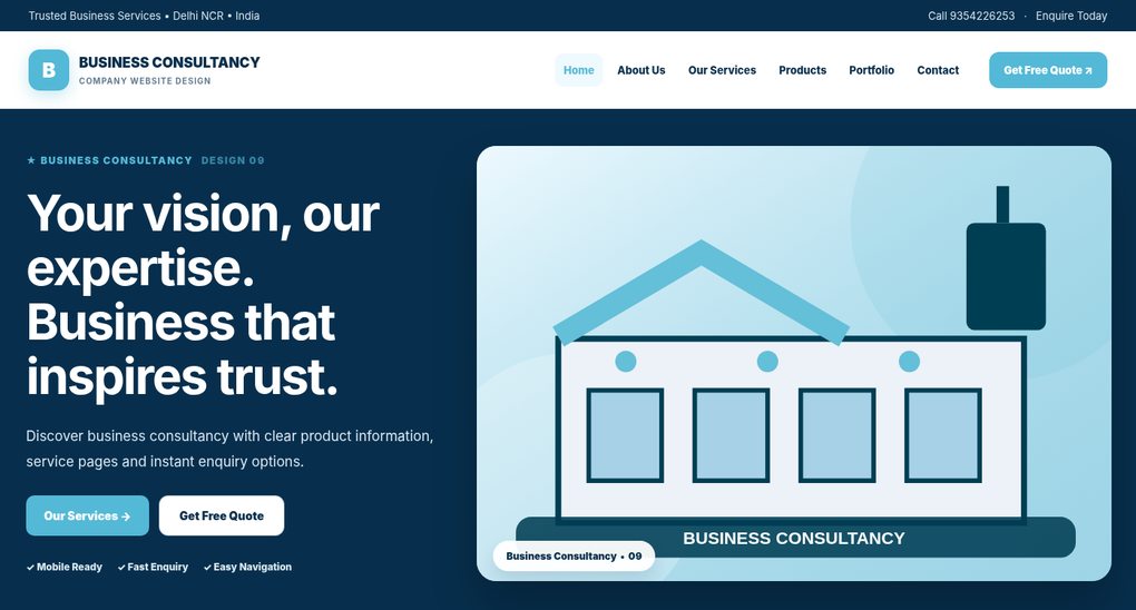 Preview screenshot of Company Website Design design 09, click to open interactive pages