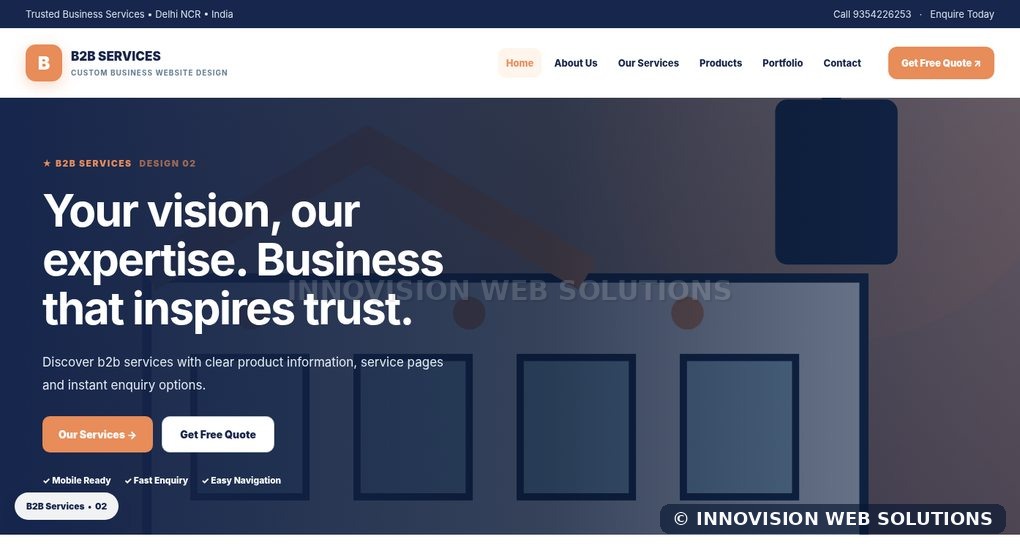 B2B Services responsive homepage design 02 for Custom Business Website Design