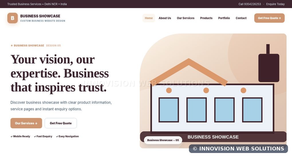 Business Showcase responsive homepage design 05 for Custom Business Website Design