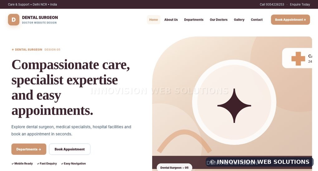 Dental Surgeon responsive homepage design 05 for Doctor Website Design