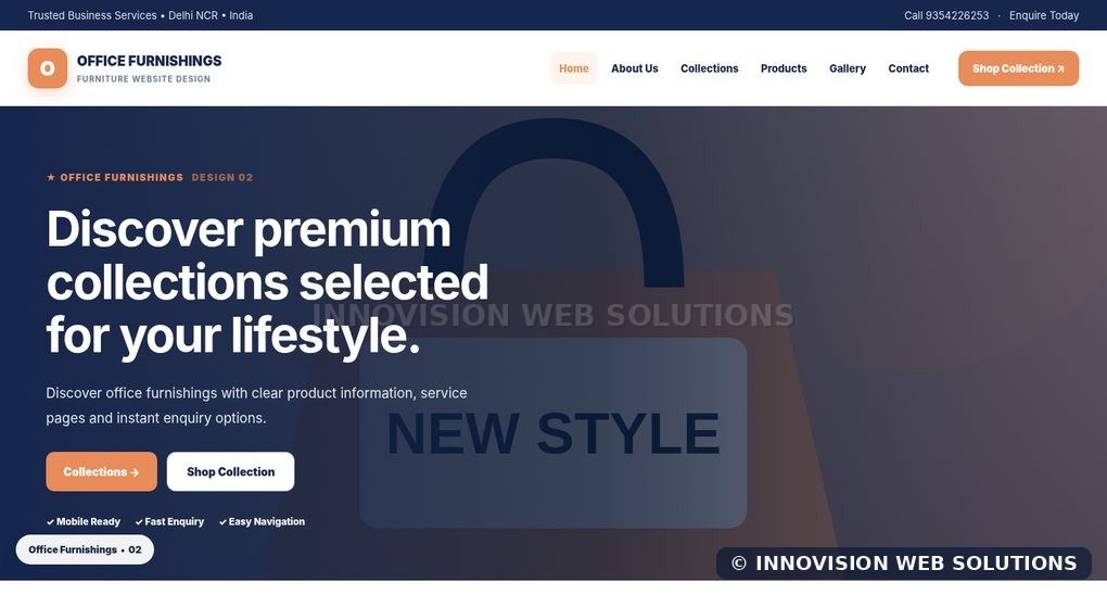 Office Furnishings responsive homepage design 02 for Furniture Website Design