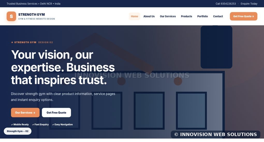 Strength Gym responsive homepage design 02 for Gym & Fitness Website Design