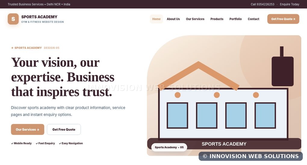 Sports Academy responsive homepage design 05 for Gym & Fitness Website Design
