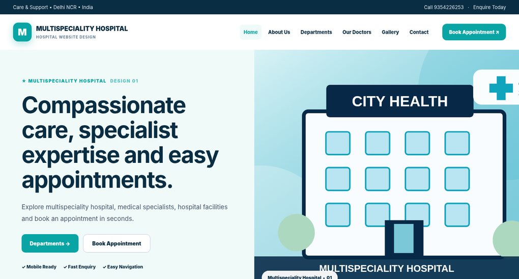 Hospital Website Design