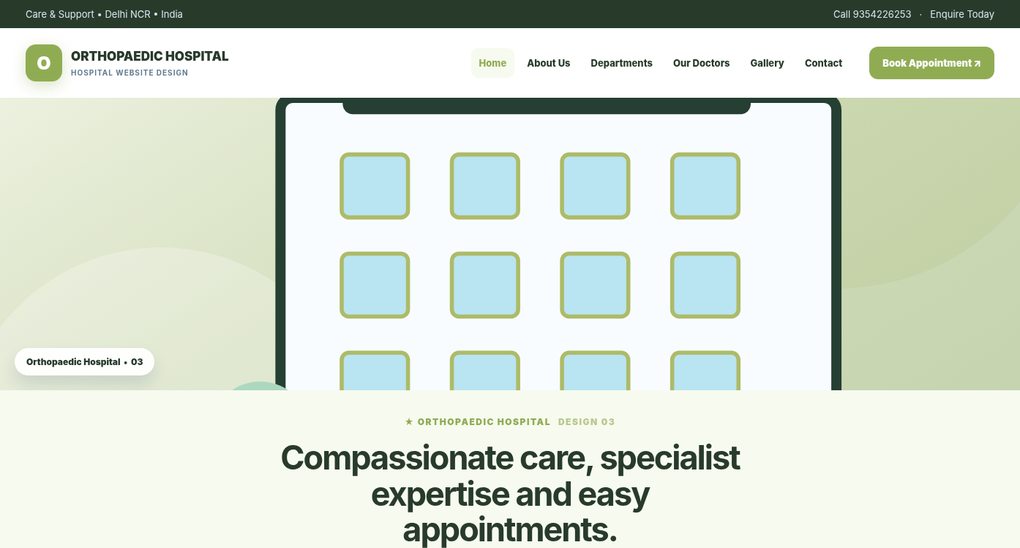 Preview screenshot of Hospital Website Design design 03, click to open interactive pages