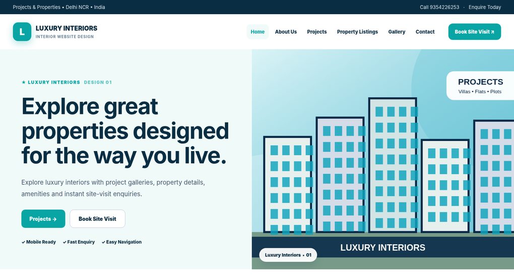 Interior Website Design
