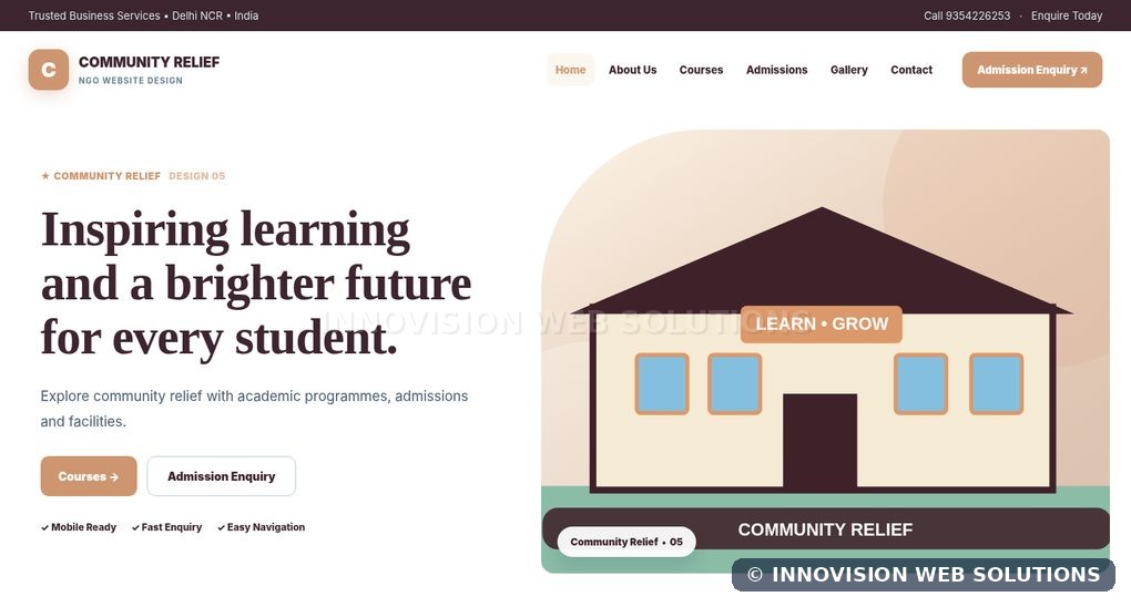 Community Relief responsive homepage design 05 for NGO Website Design