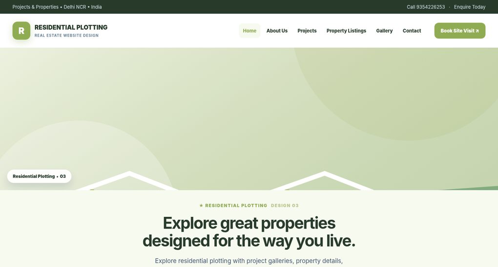Preview screenshot of Real Estate Website Design design 03, click to open interactive pages