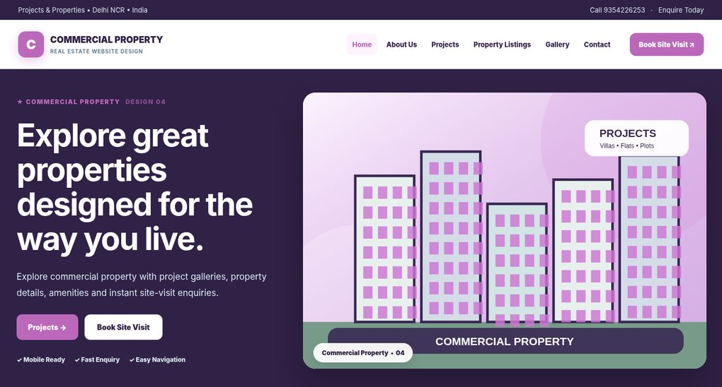 Preview screenshot of Real Estate Website Design design 04, click to open interactive pages