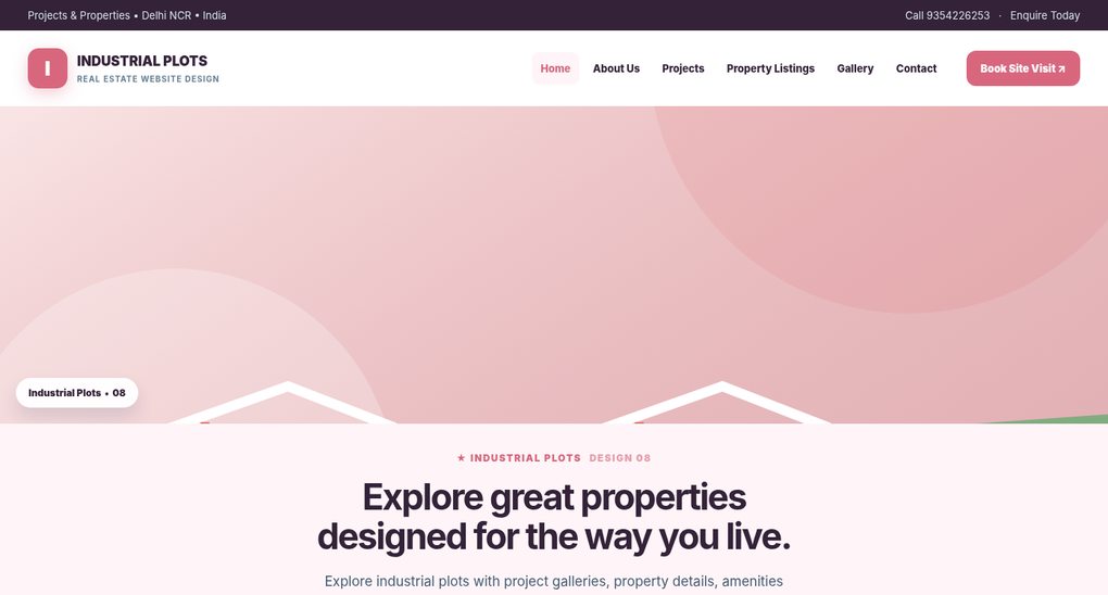 Preview screenshot of Real Estate Website Design design 08, click to open interactive pages
