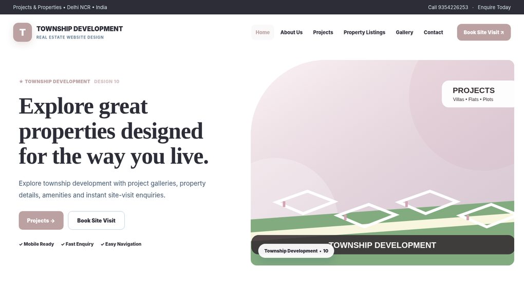 Preview screenshot of Real Estate Website Design design 10, click to open interactive pages