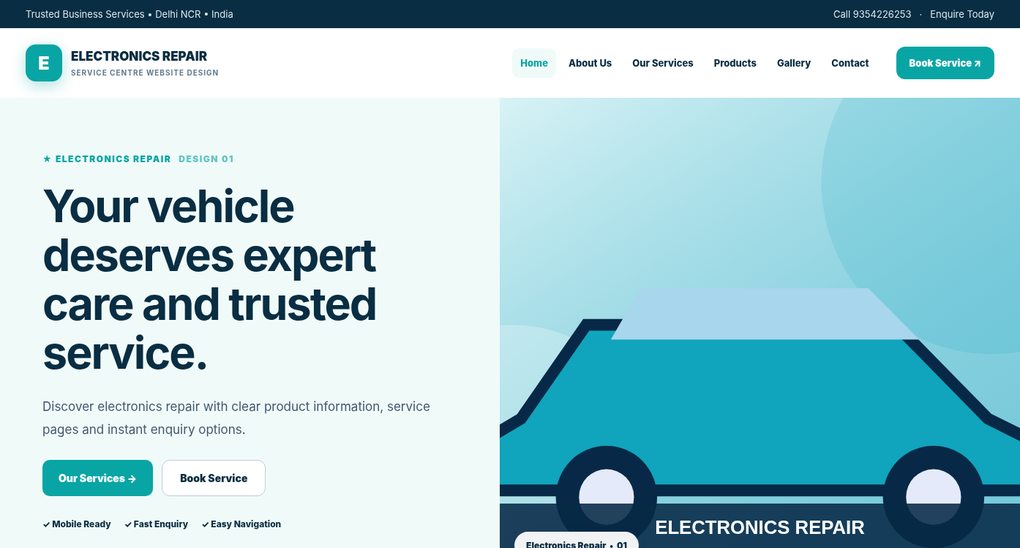 Service Centre Website Design