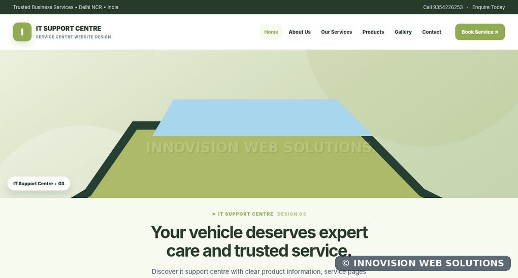 IT Support Centre responsive homepage design 03 for Service Centre Website Design